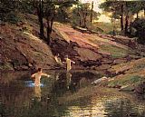 Edward Henry Potthast The Swimming Hole painting
